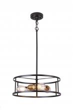 Lit Up Lighting LIT2432BK-GD - 16" 3x60W E26 Pendant in black finish